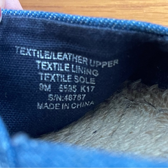 Tory Burch Color Block Espadrille Flats Denim Chambray/Navy Size 9 - Picture 11 of 16